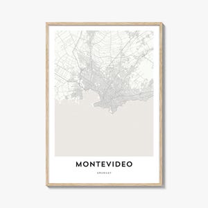 Map of Montevideo Print, Montevideo Map Gift, Montevideo Poster, City Map Artwork for Home & Office, Uruguay