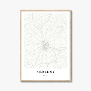 Map of Kilkenny Print, Kilkenny Map Gift, Kilkenny Poster, City Map Artwork for Home & Office, Ireland