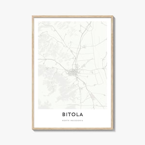 Map of Bitola Print, Bitola Map Gift, Bitola Poster, City Map Artwork for Home & Office, North Macedonia