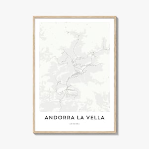 Karte von Andorra la Vella Print, Andorra la Vella Karte Geschenk, Andorra la Vella Poster, Stadt Karte Kunstwerk für Zuhause & im Büro, Andorra