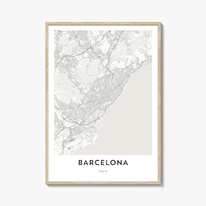 Map of Barcelona Print, Barcelona Map Gift, Barcelona Poster, City Map Artwork for Home & Office, Spain