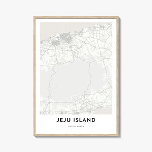 Karte von Jeju Island Print, Jeju Island Karte Geschenk, Jeju Island Poster, Stadt Karte Kunstwerk für Zuhause & im Büro, Südkorea