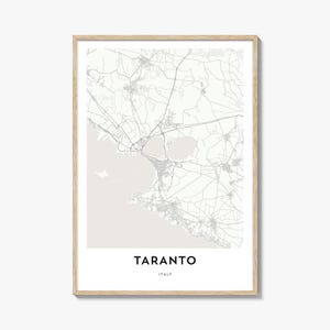 Taranto Italy Map Print: Cityscape Wall Art