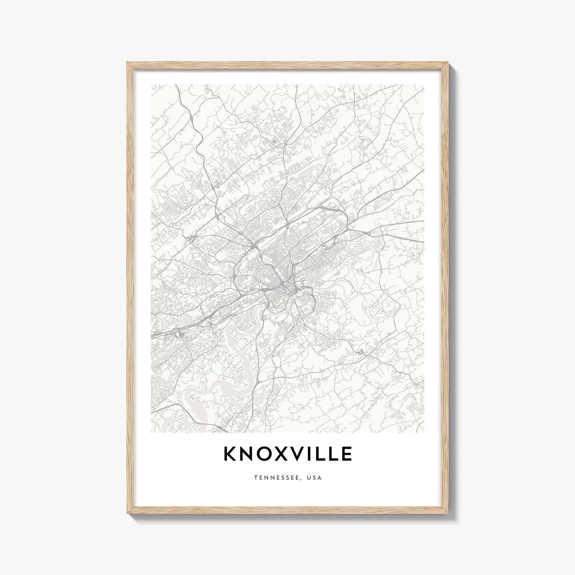 Map of Knoxville Print, Knoxville Map Gift, Knoxville Poster, City Map Artwork for Home & Office, Tennessee
