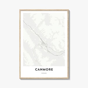 Map of Canmore Print, Canmore Map Gift, Canmore Poster, City Map Artwork for Home & Office, Canada