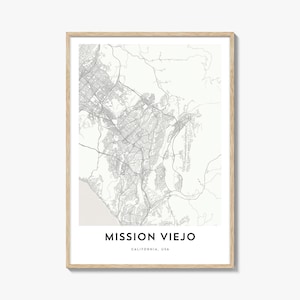 Karte von Mission Viejo Print, Mission Viejo Karte Geschenk, Mission Viejo Poster, Stadt Karte Kunstwerk für Zuhause & im Büro, Kalifornien