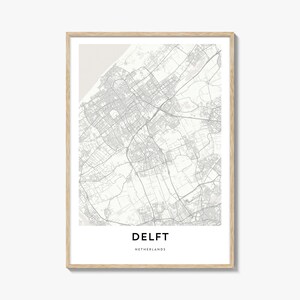 Karte von Delft Print, Delft Karte Geschenk, Delft Poster, Stadt Karte Kunstwerk für Zuhause & für das Büro, Niederlande