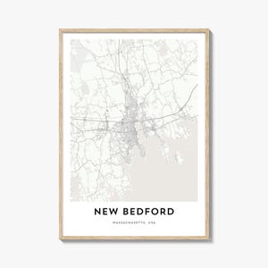 Map of New Bedford Print, New Bedford Map Gift, New Bedford Poster, City Map Artwork for Home & Office, Massachusetts