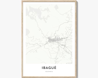 Ibague Map Print: Colombia City Map Art