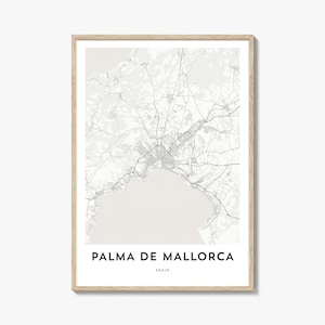 Karte von Palma de Mallorca Druck, Palma de Mallorca Karte Geschenk, Palma de Mallorca Poster, Stadtkarte Kunstwerk für Zuhause & Büro, Spanien