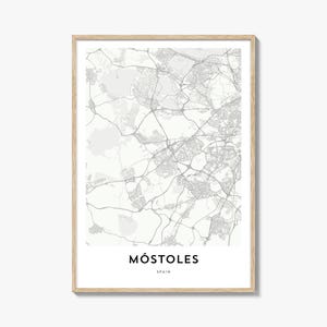 Mostoles Print, Mostoles Karte Geschenk, Mostoles Poster, Stadt Karte Kunstwerk für Zuhause & für das Büro, Spanien