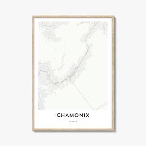 Map of Chamonix Print, Chamonix Map Gift, Chamonix Poster, City Map Artwork for Home & Office, France