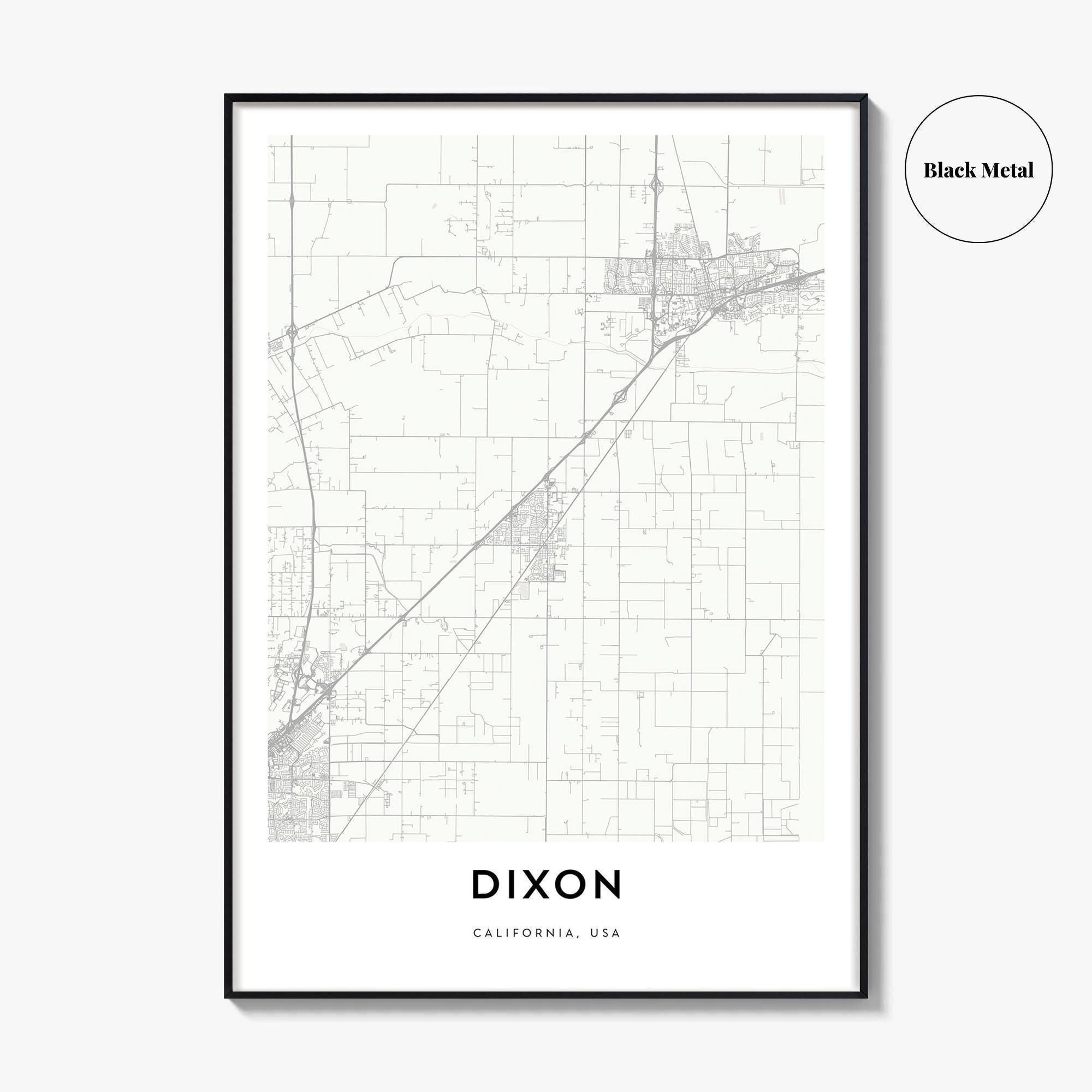 Dixon Map Poster Print, Solano County Wall Art, California Decor, USA City  Street Artwork - Etsy