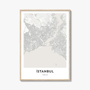 Map of Istanbul Print, Istanbul Map Gift, Istanbul Poster, City Map Artwork for Home & Office, Turkey