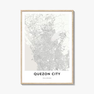 Mapa da cidade de Quezon, impressão, presente de mapa da cidade de Quezon, pôster da cidade de Quezon, arte de mapa da cidade para casa e escritório, Filipinas