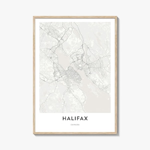Halifax Map Poster Print, Nova Scotia Wall Art, Canada Decor, Maritime City Street Artwork