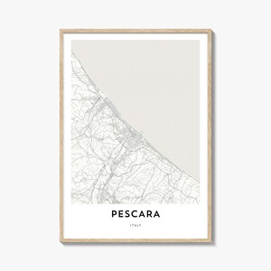 Map of Pescara Print, Pescara Map Gift, Pescara Poster, City Map Artwork for Home & Office, Italy