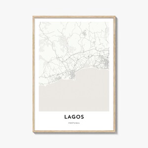Map of Lagos Portugal Print, Lagos Map Gift, Lagos Poster, City Map Artwork for Home & Office,