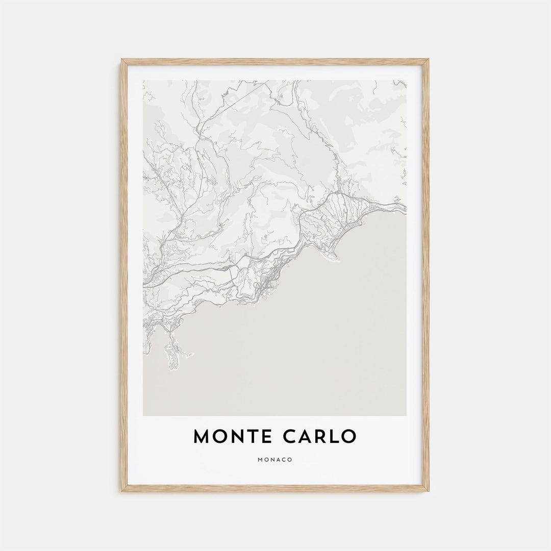 Map of Monte Carlo Print, Monte Carlo Map Gift, Monte Carlo Poster ...
