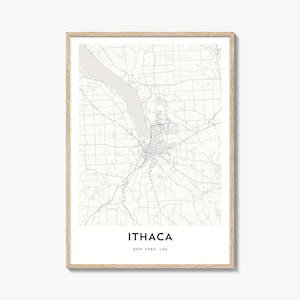Ithaca Map Print: Minimalist City Map Artwork