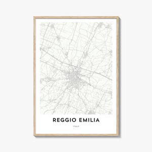 Reggio Emilia Map Poster Print, Emilia-Romagna Wall Art, Italy Decor, Italian City Street Artwork