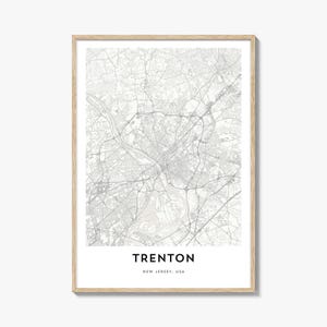 Map of Trenton Print, Trenton Map Gift, Trenton Poster, City Map Artwork for Home & Office, New Jersey