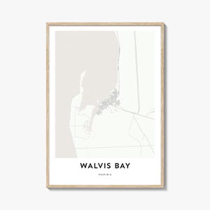 Walvis Bay Karte Print, Walvis Bay Karte Geschenk, Walvis Bay Poster, Stadt Karte Kunstwerk für Zuhause & für das Büro, Namibia