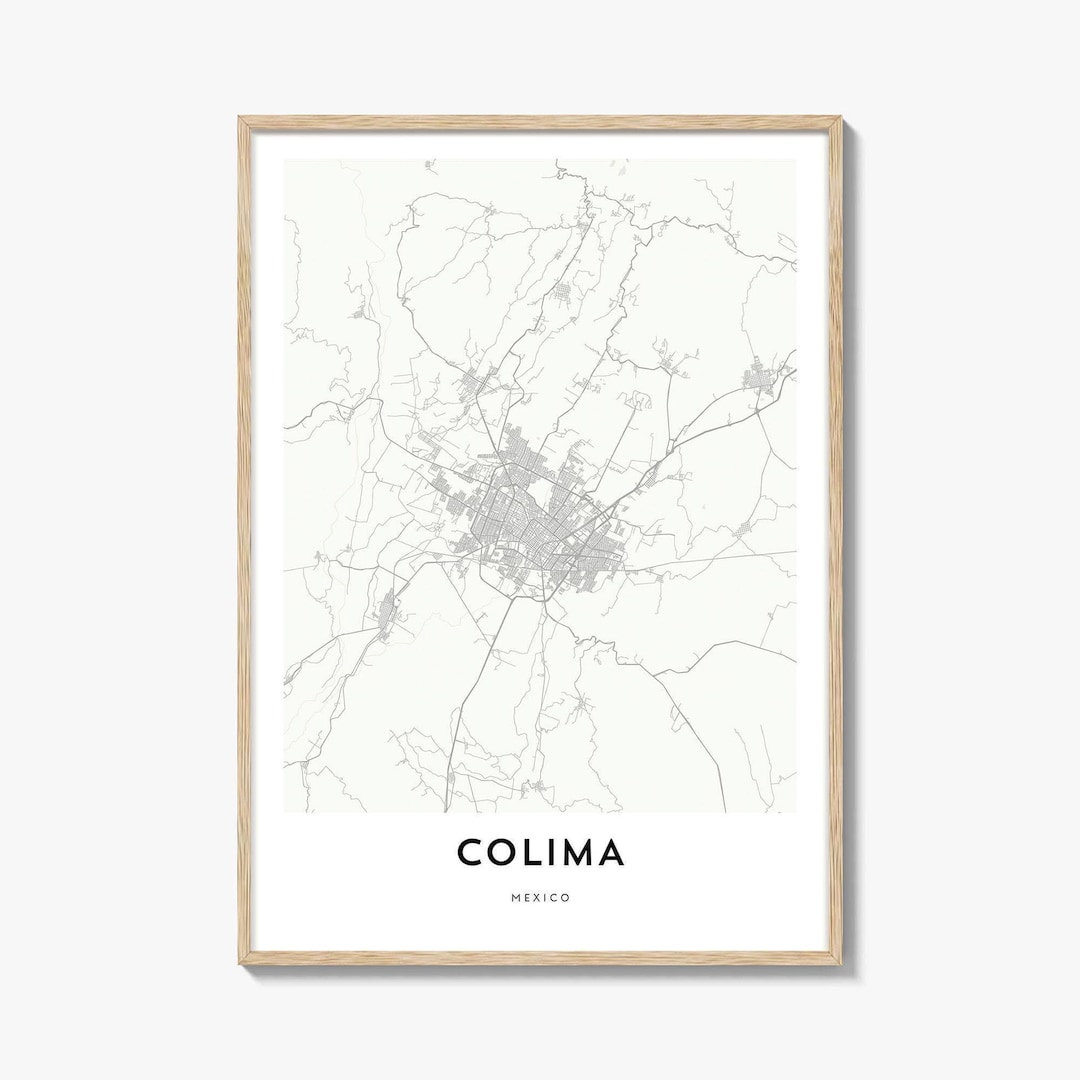 Colima Map Poster Print, Mexico Wall Art, Colima Decor, Mexican City ...