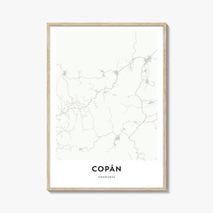 Map of Copan Print, Copan Map Gift, Copan Poster, City Map Artwork for Home & Office, Honduras