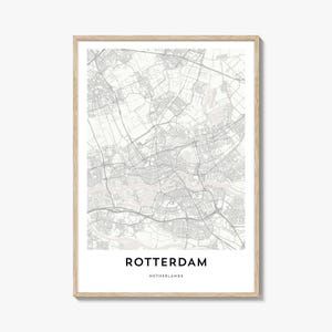 Impresión del mapa de Róterdam: Ilustración del mapa de la ciudad de los Países Bajos