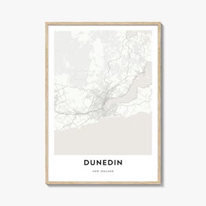 Map of Dunedin Print, Dunedin Map Gift, Dunedin Poster, City Map Artwork for Home & Office, New Zealand