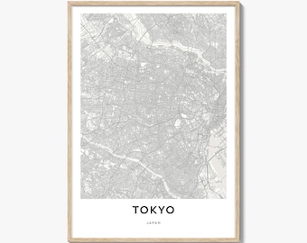 Tokyo Map Poster Print, Japan Wall Art, Nippon Decor, Shibuya City Street Artwork