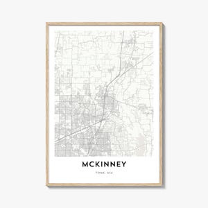 McKinney Texas Map Print: City Map Artwork