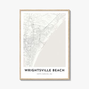Map of Wrightsville Beach Print, Wrightsville Beach Map Gift, Wrightsville Beach Poster, City Map Artwork for Home & Office, North Carolina