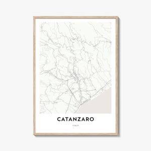 Impresión de mapa de Catanzaro, regalo de mapa de Catanzaro, póster de Catanzaro, obra de arte de mapa de la ciudad para el hogar y la oficina, Italia