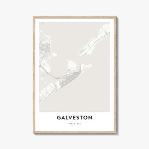 Karte von Galveston Print, Galveston Karte Geschenk, Galveston Poster, Stadt Karte Kunstwerk für Zuhause & für das Büro, Texas