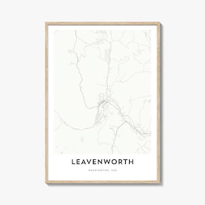 Karte von Leavenbuck, Leavenmore Karte Geschenk, Leavenwertige Poster, Stadt Karte Kunstwerk für Zuhause & im Büro, Washington