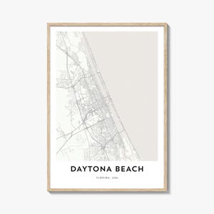 Map of Daytona Beach Print, Daytona Beach Map Gift, Daytona Beach Poster, City Map Artwork for Home & Office, Florida