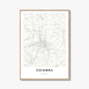 Map of Coimbra Print, Coimbra Map Gift, Coimbra Poster, City Map Artwork for Home & Office, Portugal