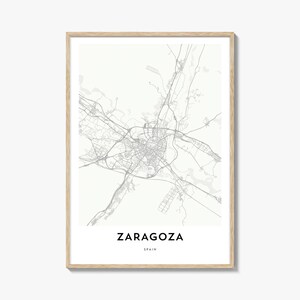 Zaragoza Karte Print, Zaragoza Karte Geschenk, Zaragoza Poster, Stadt Karte Kunstwerk für Zuhause & für das Büro, Spanien