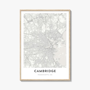 Cambridge Massachusetts Map Print: City Map Wall Art