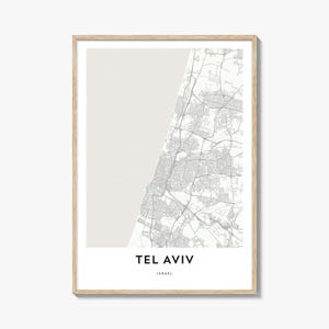 Tel Living Map Print: Moderne Stadt Karte, Kunst, Israel