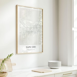 Cape Cod Karte Poster, Cape Cod Karte Geschenk, Cape Cod Poster, Stadt Karte Kunstwerk für Zuhause & für das Büro, Massachusetts