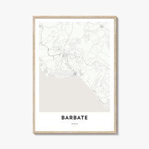 Karte von Barbate Print, Barbate Karte Geschenk, Barbate Poster, Stadt Karte Kunstwerk für Zuhause & für das Büro, Spanien