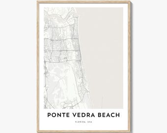 Punta Vedra Beach Map Print: Florida Stadtplan Kunst