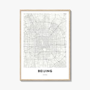 Map of Beijing Print, Beijing Map Gift, Beijing Poster, City Map Artwork for Home & Office, China