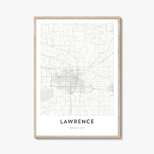 Lawrence Kansas Map Print: City Map Wall Art