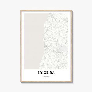 Map of Ericeira Print, Ericeira Map Gift, Ericeira Poster, City Map Artwork for Home & Office, Portugal
