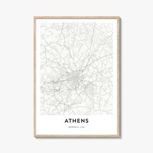 Athens Georgia Map Poster Print, Classic City Wall Art, Georgia Decor, USA City Street