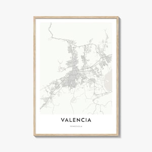 Map of Valencia Venezuela Print, Valencia Map Gift, Valencia Poster, City Map Artwork for Home & Office,